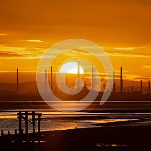 Global Warming Concept Stanlow Oil Refinery Wirral