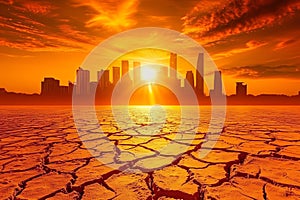 global warming conceptual image, AI generated