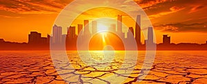 global warming conceptual image, AI generated
