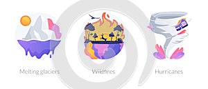 Global warming consequences vector concept metaphor.