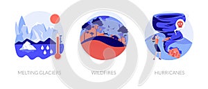 Global warming consequences vector concept metaphor.