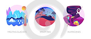 Global warming consequences vector concept metaphor.