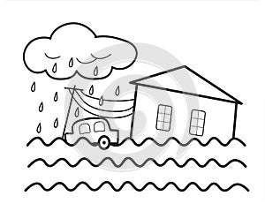 Global warming crisis and natural disaster concept. Illustration, vector