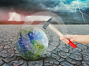 Global warming and environment disaster concept 3D illustration