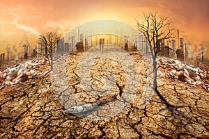 Global Warming and human waste ,Pollution Concept - Sustainability