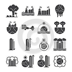 Global Warming Icon And Climate Change Icon