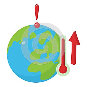 Global warming icon, isometric style