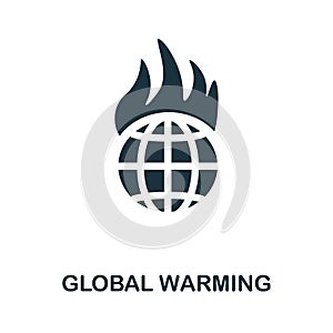 Global Warming icon. Monochrome simple Global Warming icon for templates, web design and infographics