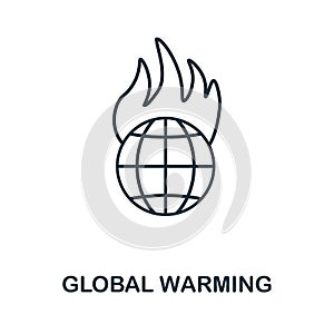 Global Warming icon. Monochrome simple Global Warming icon for templates, web design and infographics