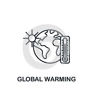 Global Warming icon. Monochrome simple Sustainability icon for templates, web design and infographics