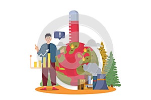 Global Warming Illustration concept on white background