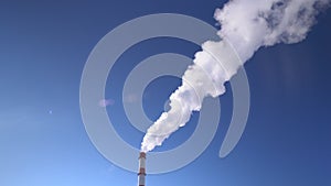 GLOBAL WARMING Pipes Pollute Industry Atmosphere With Smoke Ecology pollution, Industrial factory pollutes, smoke stacks