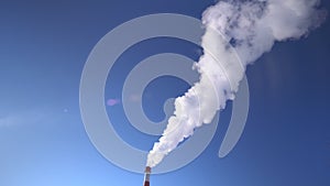 GLOBAL WARMING Pipes Pollute Industry Atmosphere With Smoke Ecology pollution, Industrial factory pollutes, smoke stacks