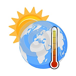 Global warming problem, high temperature on planet