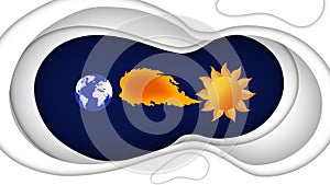 global warming, Solar wind concept from sun to earth, solar wind. Earth\'s geomagnetic field,