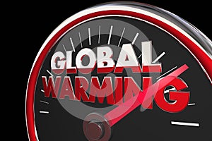 Global Warming Temperatures Rising Climate Change Speedometer