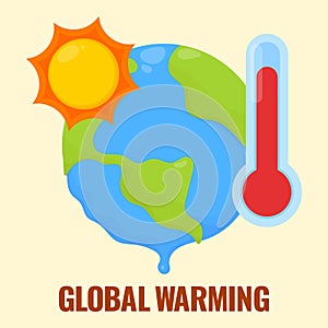 Global Warming Vector Illustration. global warming climate change illustration
