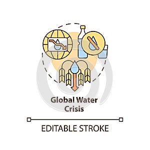 Global water crisis concept icon
