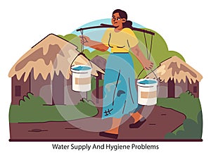 Global water crisis theme. Flat vector illustration