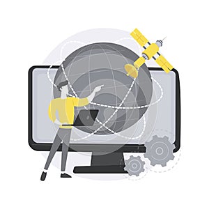 Global web connection abstract concept vector illustration.
