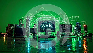 Global Web Network and Data Center Concept