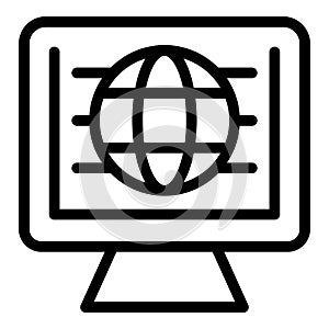 Global web page icon outline vector. Server system