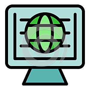 Global web page icon vector flat
