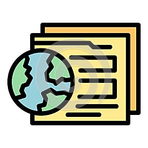 Global web page icon vector flat