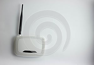 Global wifi white router on a white background
