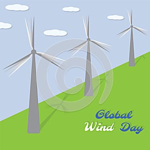 Global wind day. Vector illustration