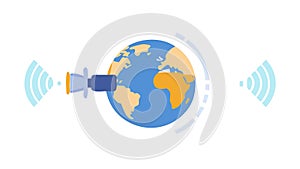 Global wireless connectivity: Earth network and communication access, vector design Generative AI