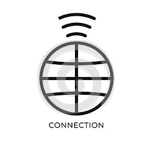 Global wireless internet connection vector icon. filled flat sign for mobile concept and web design. World wifi network signal