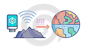 Global Wireless Network Earth Connectivity Icon, vector design Generative AI