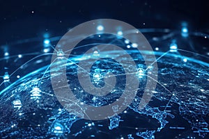 Global wireless network and internet connection concept photo