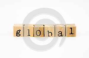 Global wording isolate on white background