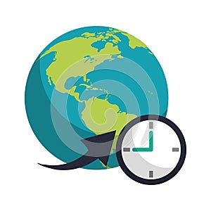 Global world around clock business concept