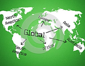 Global World Indicates Globe Globalise And Globalization photo
