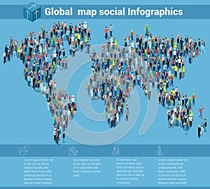 Global world isometric map.