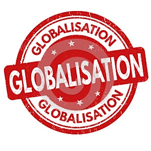 Globalisation sign or stamp photo