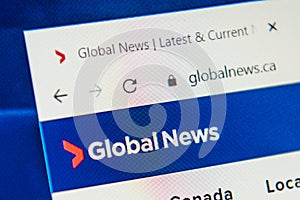 Globalnews.ca Web Site. Selective focus.