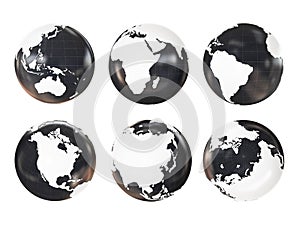 Globe 3D Geopolitical Extruded
