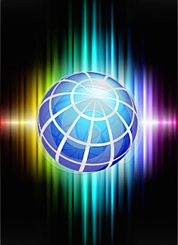 Globe on Abstract Spectrum Background