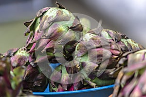 Globe artichoke, Cynara cardunculus scolymus on street market