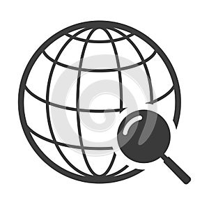 Globe black icon, travel around world symbol