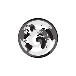 Globe - black icon on white background vector illustration for website, mobile application, presentation, infographic. Earth