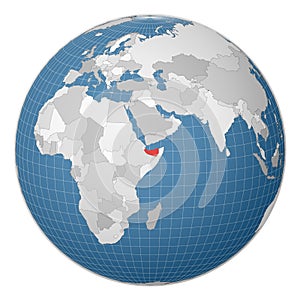 Globe centered to Somaliland.