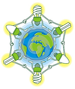 Globe with cfl bulbs