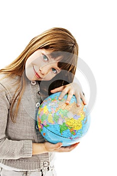 Globe on child hands