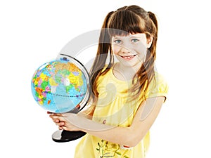 Globe on child hands