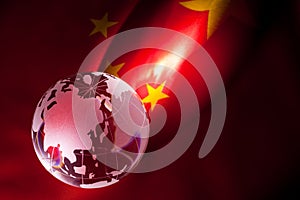 Globe and China Flag